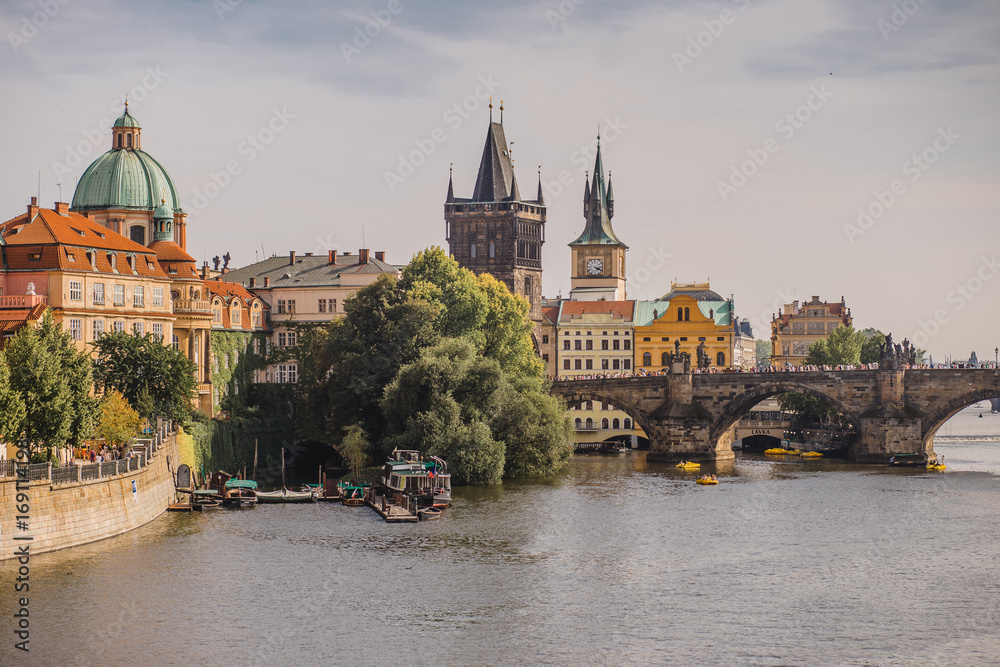 Fototapeta premium prague town czech republic bridge
