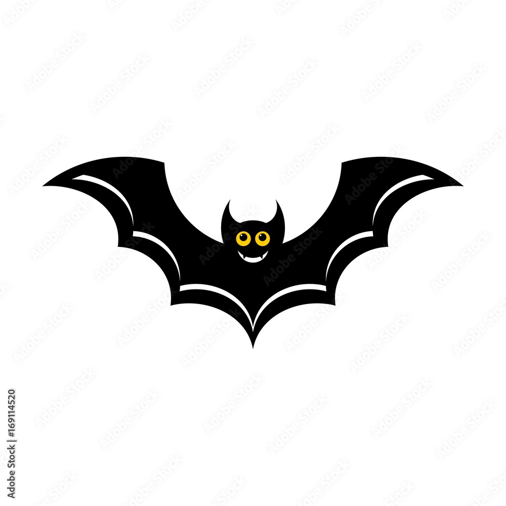 Halloween bat icon or logo in modern line style. Vector illustration. Halloween bat icon or logo in modern line style. Vector illustration.