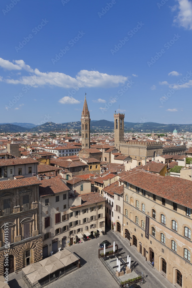 Toskana-Panorama, Florenz, mit der Kirche Badia Fiorentina