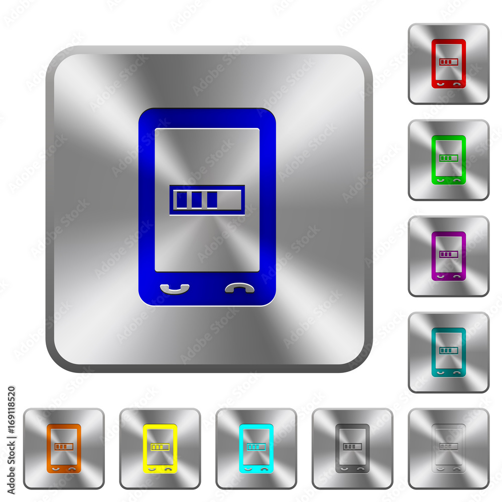 Mobile processing rounded square steel buttons Mobile processing rounded square steel buttons