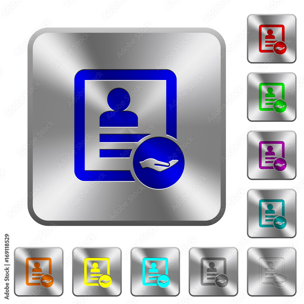Share contact rounded square steel buttons Share contact rounded square steel buttons
