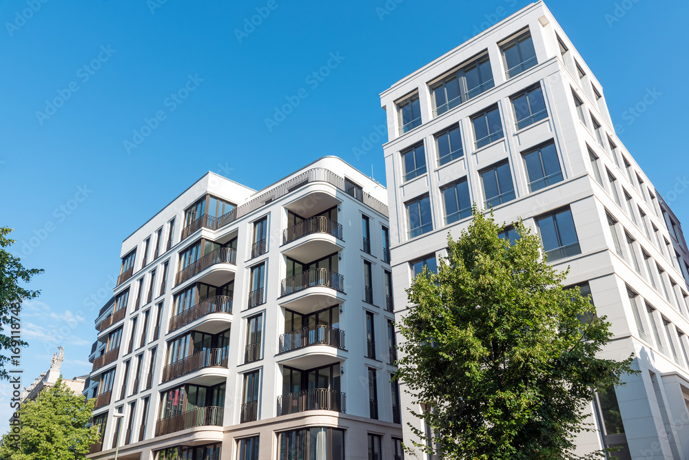 Modern luxury apartment houses seen in Berlin, Germany