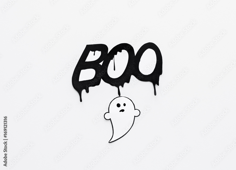 ghost doodle and word boo on white background ghost doodle and word boo on white background