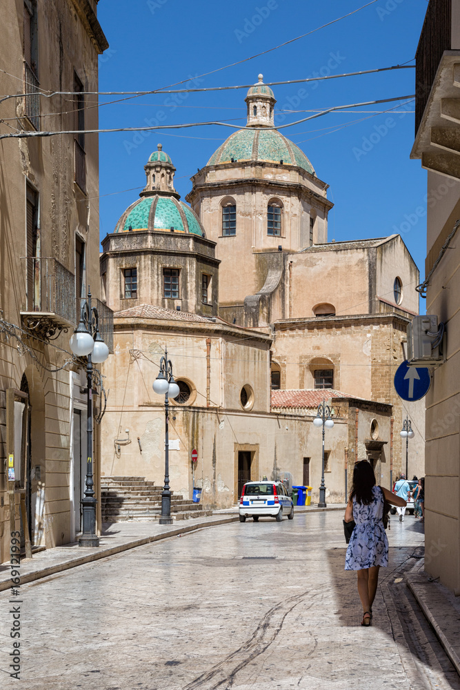 Mazara del Vallo (Italy) - View of the town with Santissimo Salvatore Cathedral