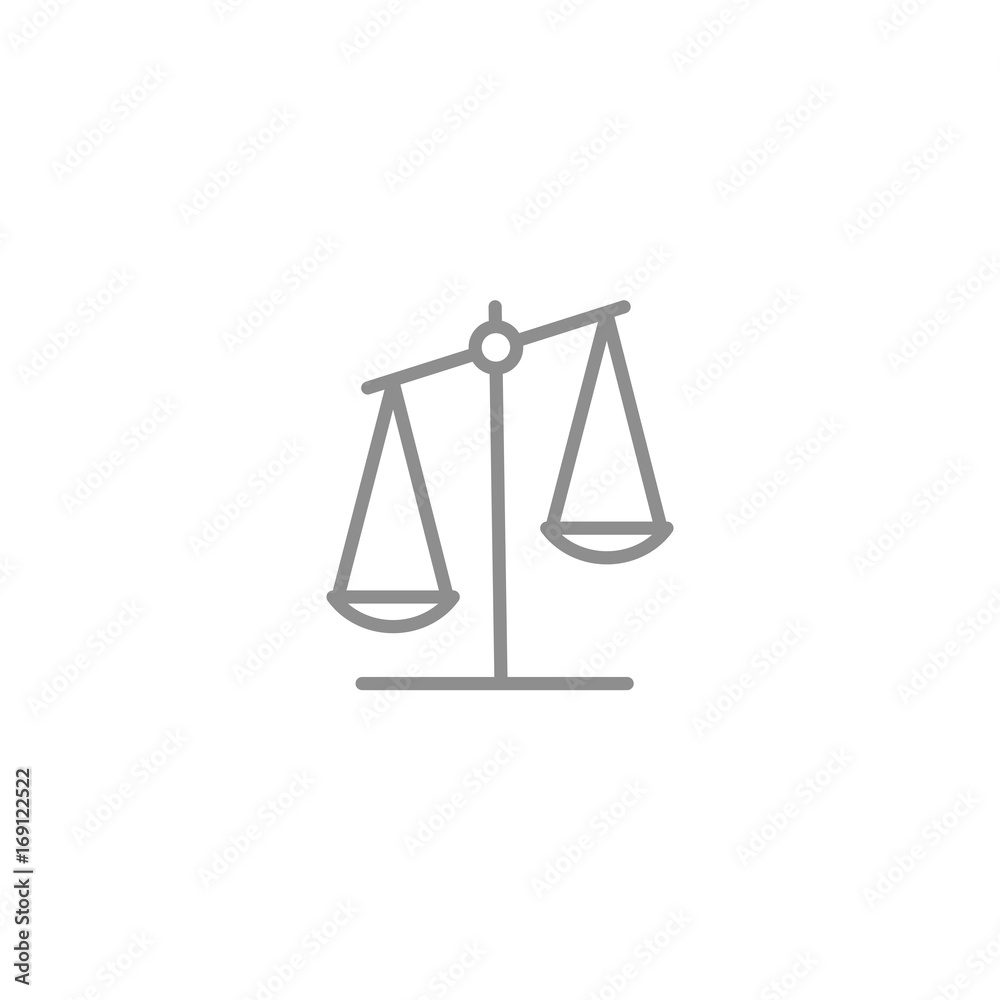 Scale line icon. Business and justice vector symbol isolated on white background. Libra sign. Scale line icon. Business and justice vector symbol isolated on white background. Libra sign.