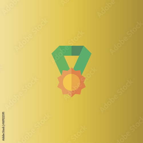 Gold medal icon. flat design photo