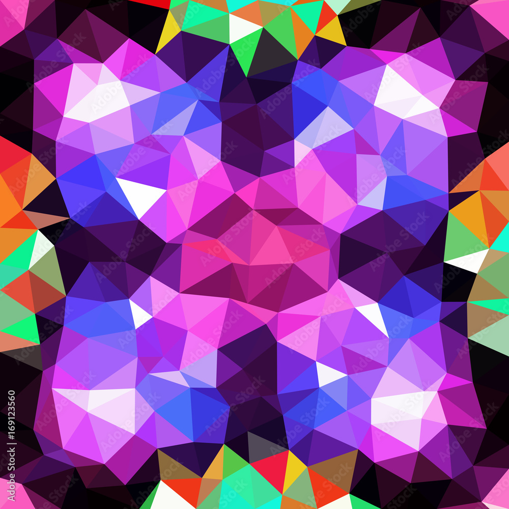 Kaleidoscopic low poly triangle style vector mosaic background Kaleidoscopic low poly triangle style vector mosaic background