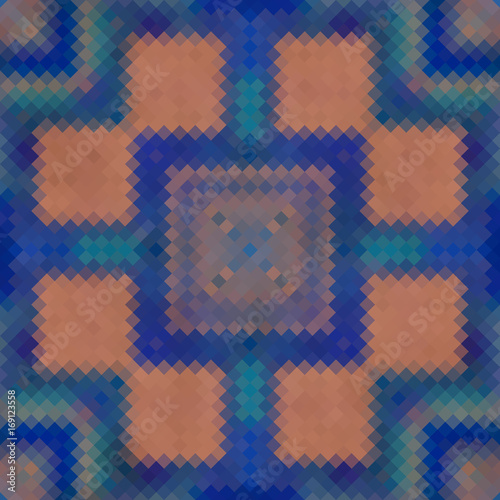 Kaleidoscopic low poly rhomb style vector mosaic background
