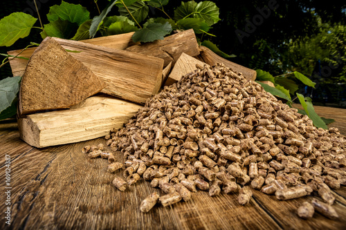 wooden pellet bio fuel photo