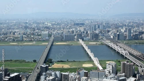 Osaka landscape view from observatory