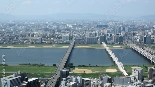 Osaka landscape view from observatory