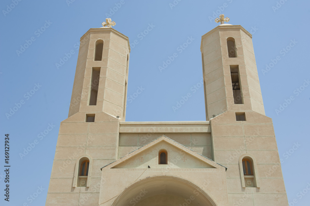Twin towers of modern coptic christian church