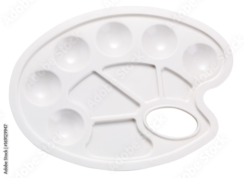new clean plastic palette isolated on white background