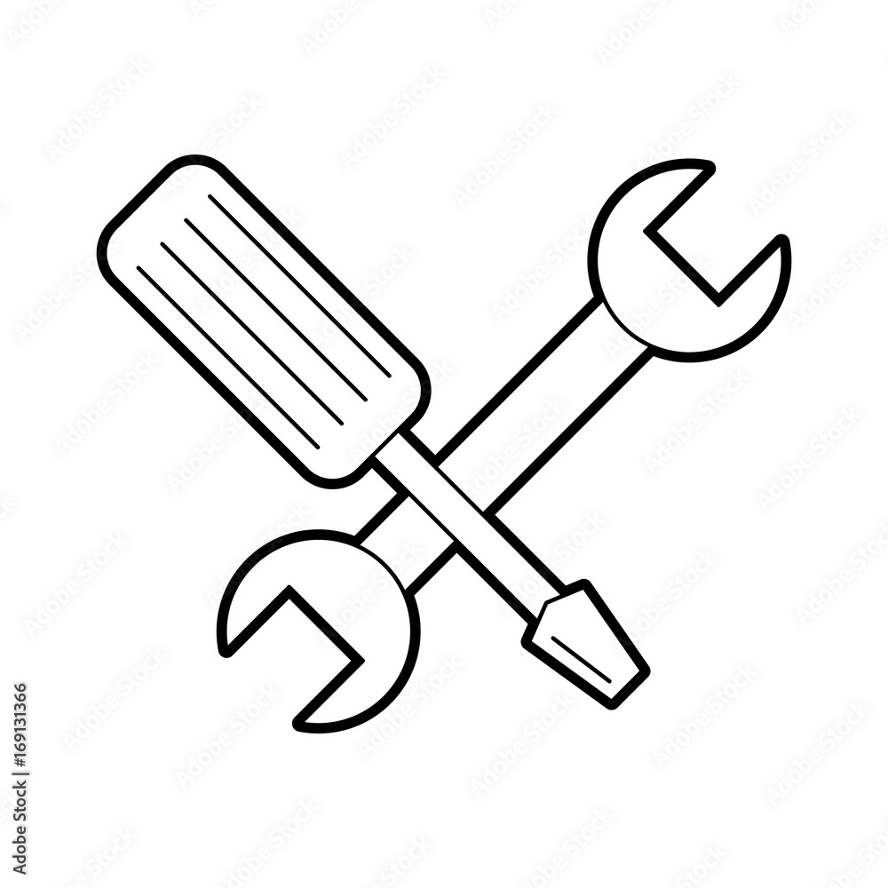 wrench and screwdriver isolated icon vector illustration design wrench and screwdriver isolated icon vector illustration design