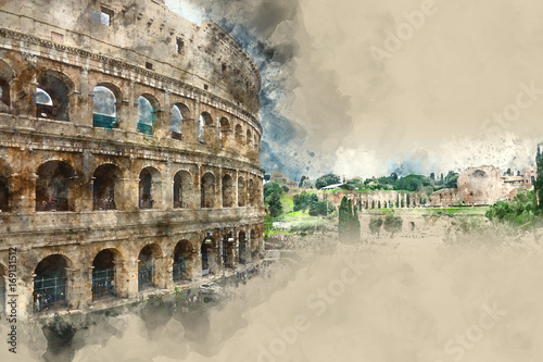 Fotografie, Obraz Rome sightseeing - the amazing Colosseum
