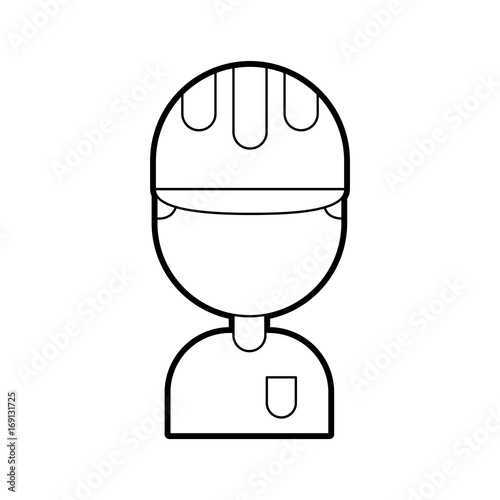 construction worker avatar character vector illustration design