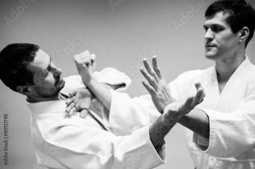 Quadro su tela Fight between two aikido fighters
