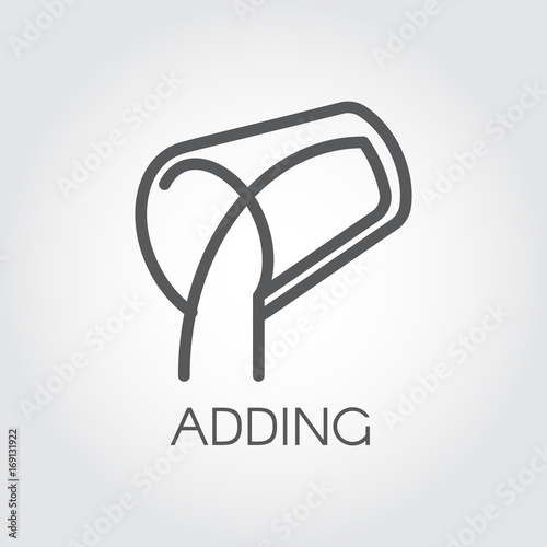 A glass icon in linear style with flowing liquid or ingredient. Incline glass contour logo. Adding concept. Simplicity outline image for сulinary theme. Vector illustration
