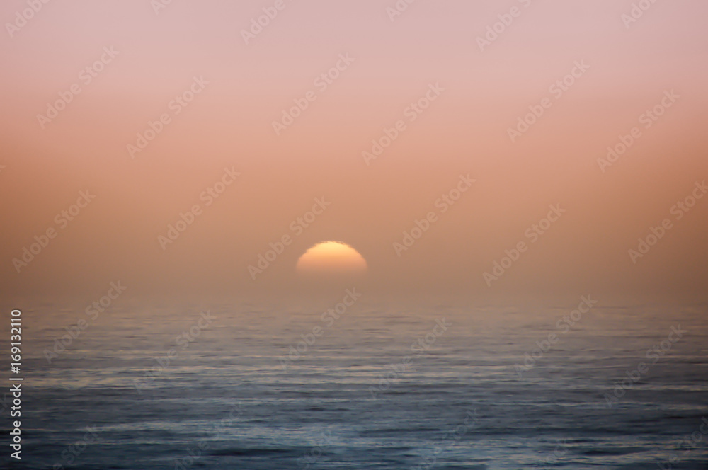 Pacific Ocean Sunset. Big Sur, Monterey County, California, USA.