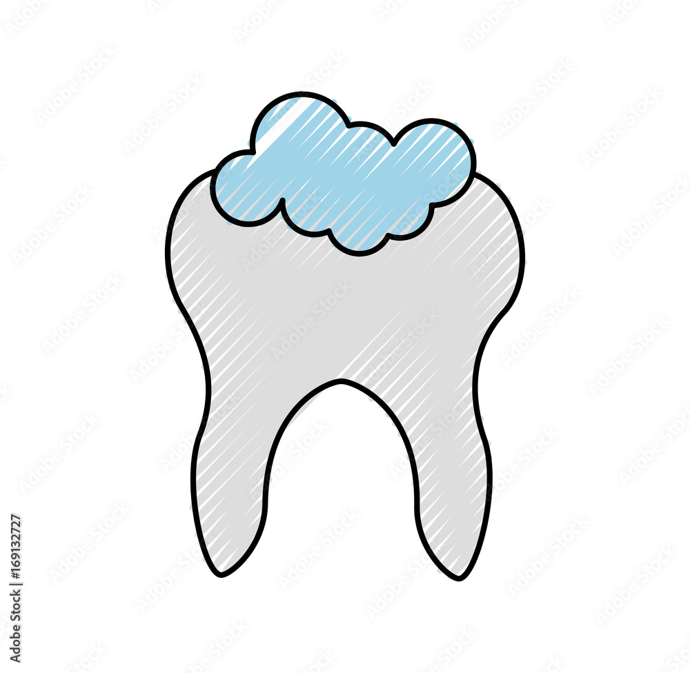 Human tooth with toothpaste vector illustration design Human tooth with toothpaste vector illustration design