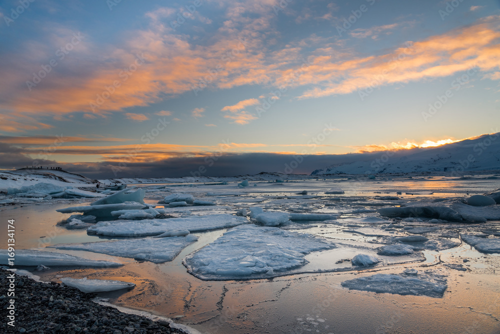 Ices in Jokulsarlon, the biggest glacier lagoon in Iceland