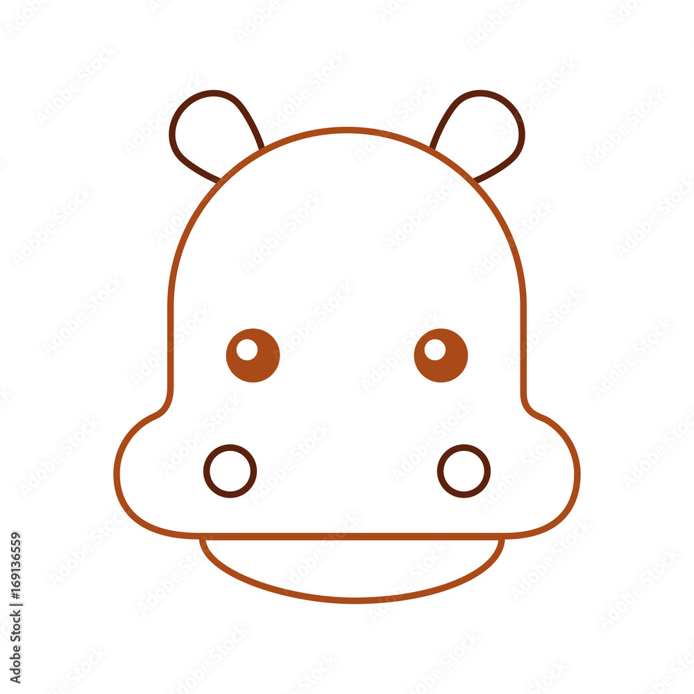 Wild hippopotamus isolated icon vector illustration design