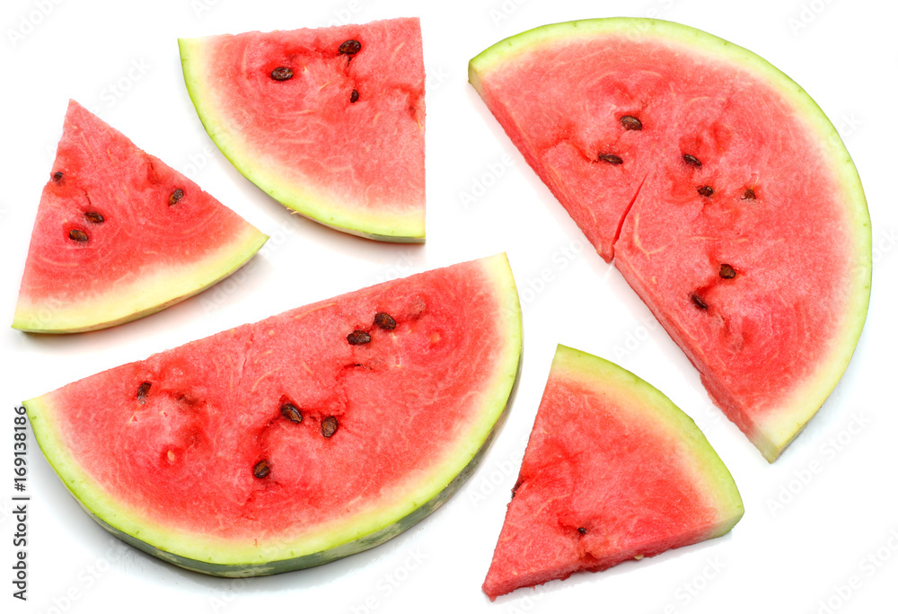 Sliced ripe watermelon isolated on white background Sliced ripe watermelon isolated on white background