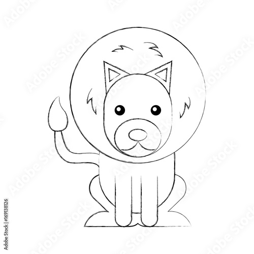 Wild lion isolated icon vector illustration design