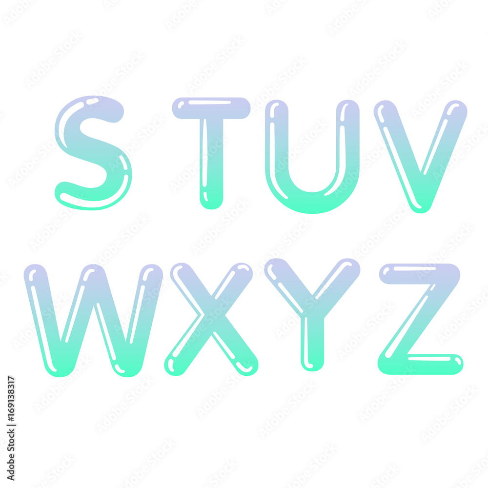 (Element) set of eight letters, letter flat design (Element) set of eight letters, letter flat design