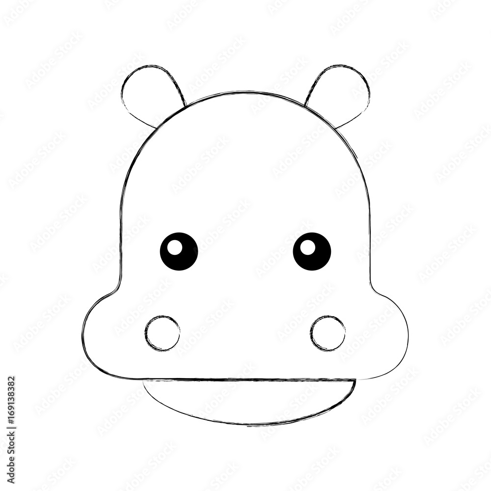 Wild hippopotamus isolated icon vector illustration design Wild hippopotamus isolated icon vector illustration design