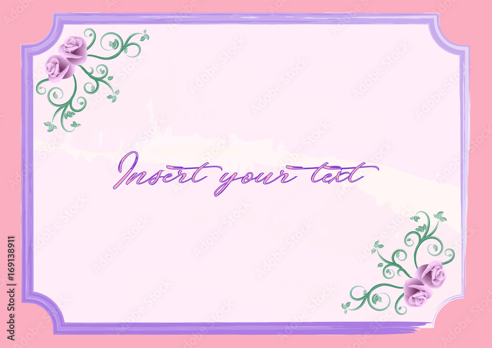 Card template for wedding invitation or valentines gifts