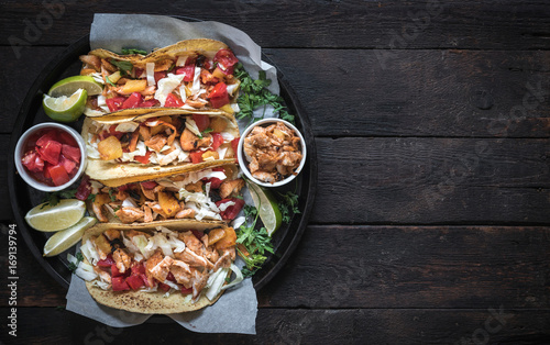 Tortilla sandwiches with chicken meat