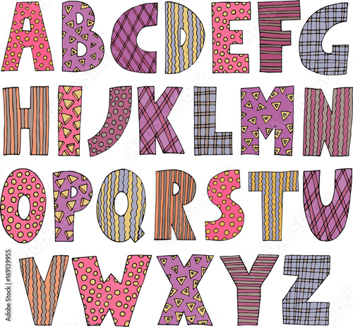 Colorful patchwork font
