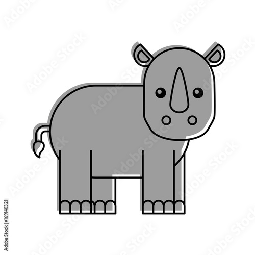 Wild rhinoceros isolated icon vector illustration design