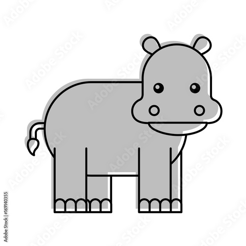 Wild hippopotamus isolated icon vector illustration design