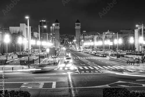 Placa de Espanya in Barcerlona by night
