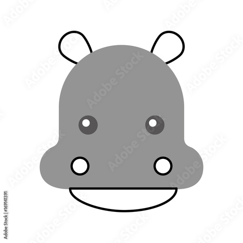 Wild hippopotamus isolated icon vector illustration design