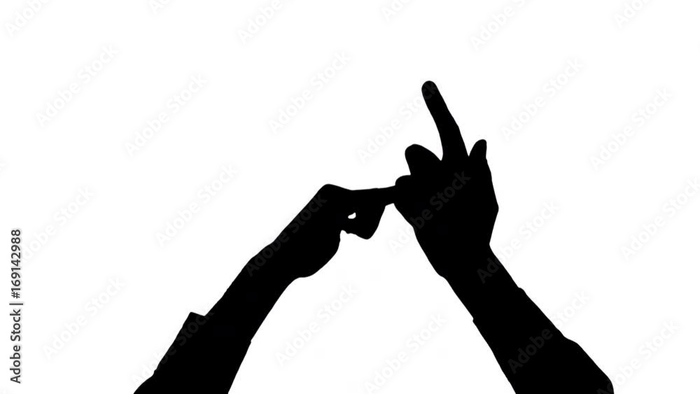 Male Hands Counting Numbers Moving Silhouette Of Two Male Hands With