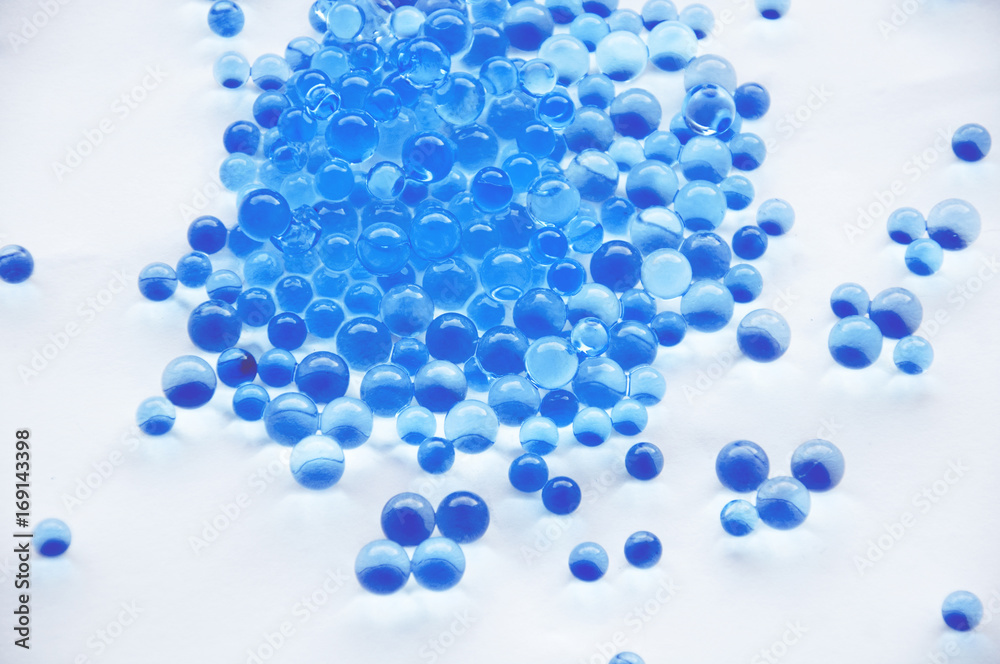 Blue balls on the table Blue balls on the table