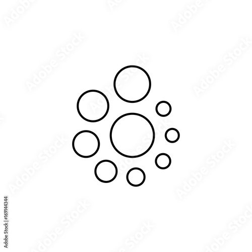 black thin line hand fidget spinner logo. concept of very popular toy gadget for kids or best thing for hyperactivity child. line art style trend logotype graphic