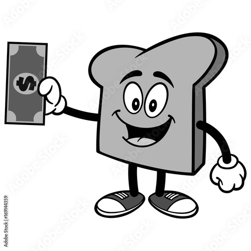 Bread Slice with Dollar Illustration