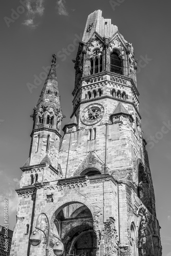 Famous Berlin Gedaechtniskirche - Kaiser Wilhelm Memorial Church in Berlin © 4kclips