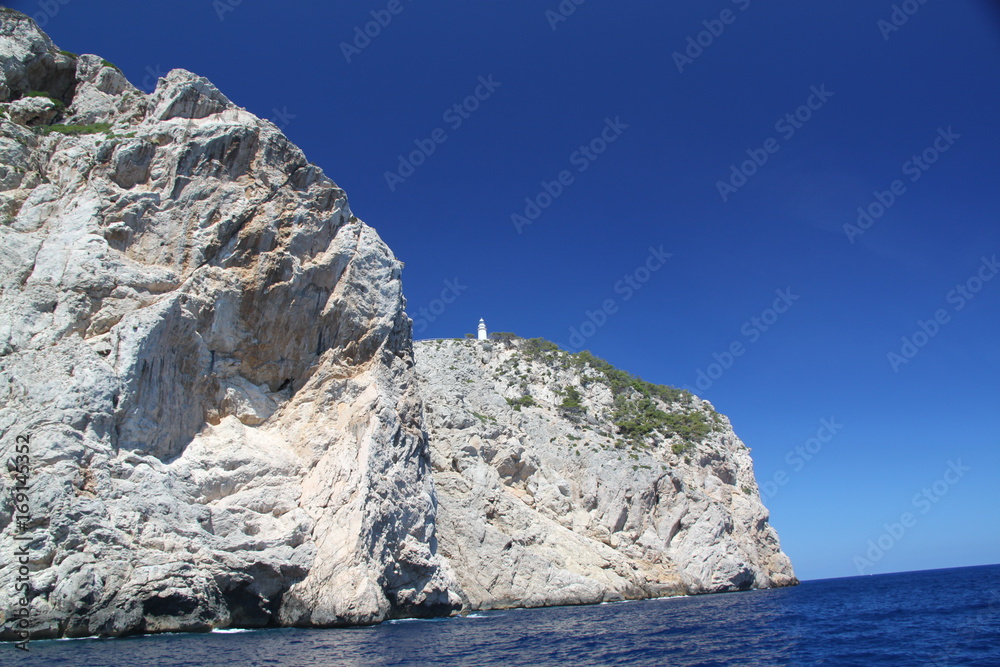 Amazing view on the Cliff in the Mediterranean Sea