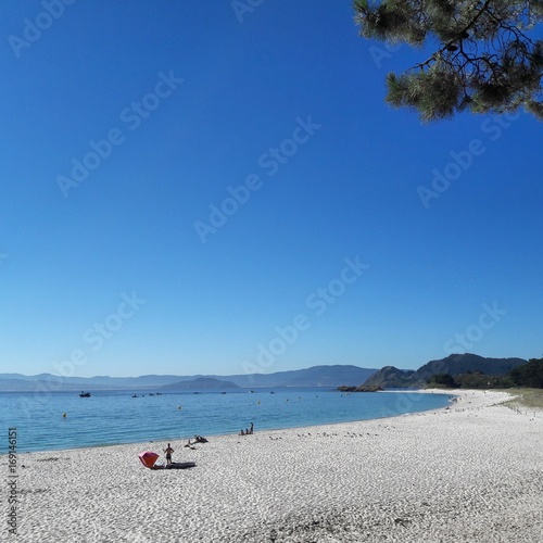 White sand beach islas cies galicia spain
