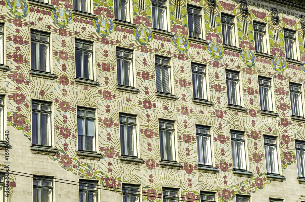 Majolikahaus von Otto Wagner an der Linken Wienzeile, Österreic Stock