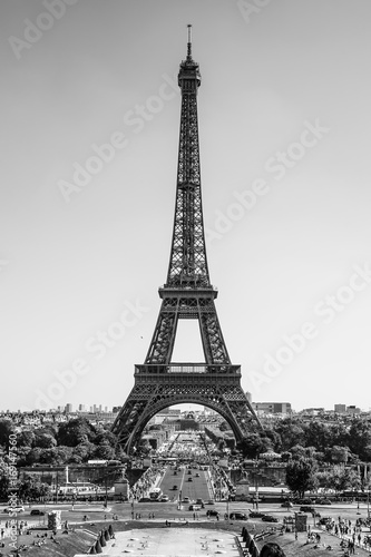 Fototapeta Naklejka Na Ścianę i Meble -  Famous Eiffel Tower in Paris - most famous landmark in the city