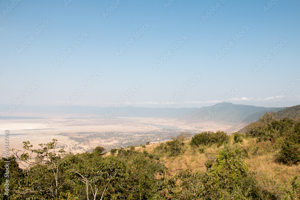 A view of Ngorongoro Crater from the Crater Rim