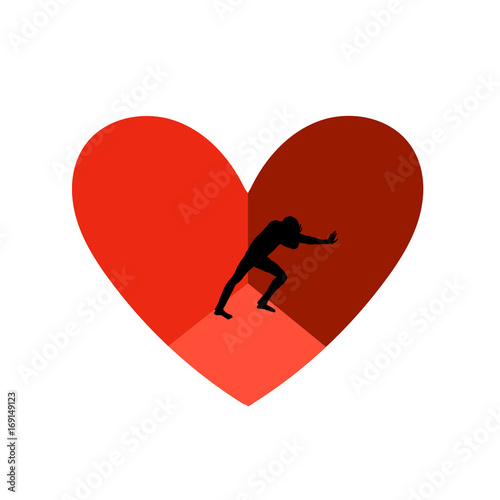 Prisoner of Love. Vector illustration in flat style.