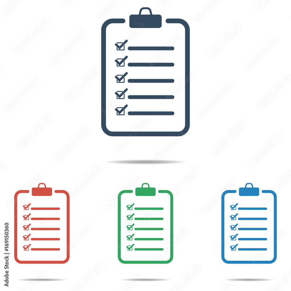 Checklist icon set - simple flat design isolated on white background, vector Checklist icon set - simple flat design isolated on white background, vector