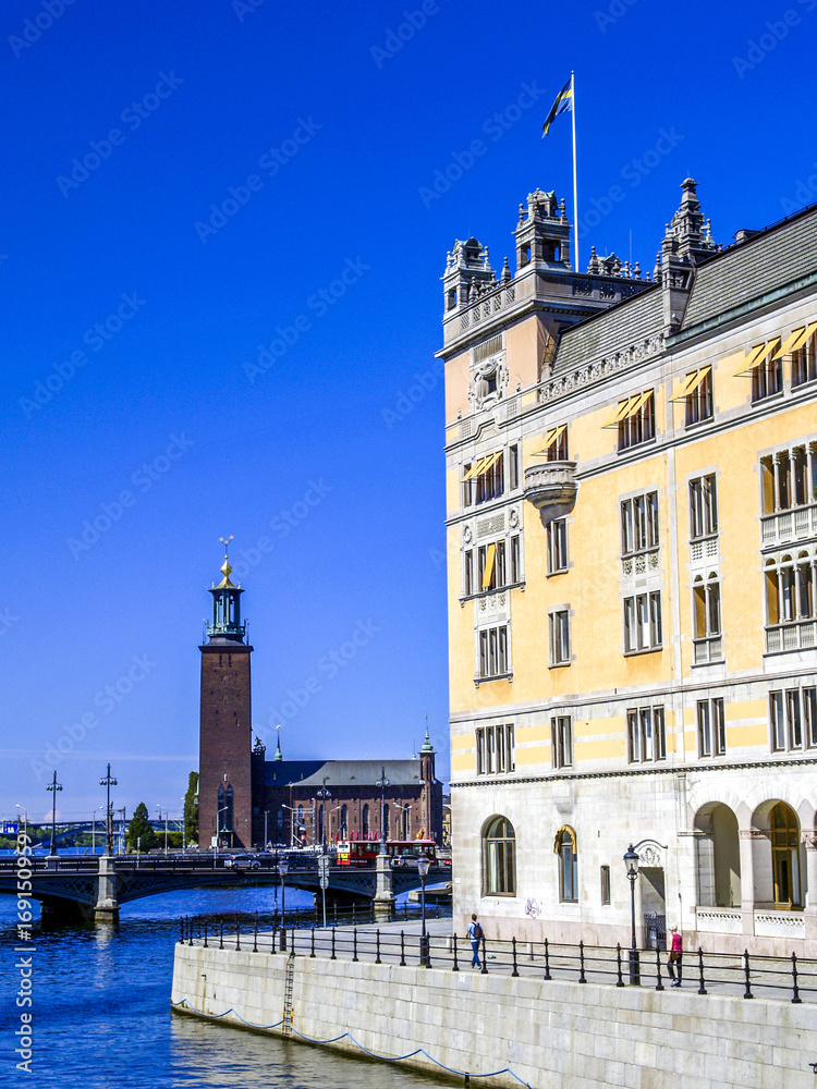 Stockholm, Stadtansicht, Stadshuset, Rathaus, Schweden